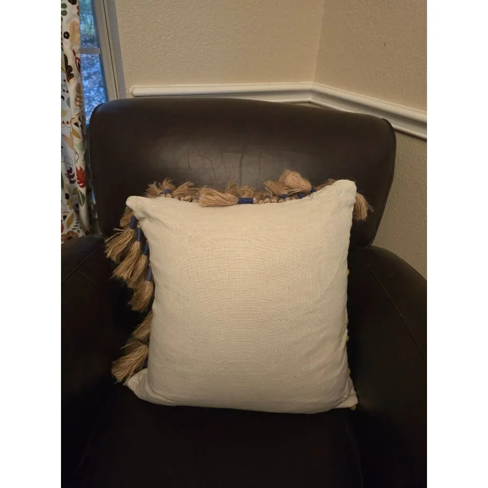 Jonathan Adler Topanga Corded Throw‎ Pillow With Tassels & Embroidered Detail